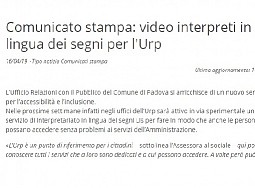 Video interpreti in lingua dei segni per il Comune di Padova